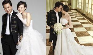 女明星婚礼婚纱照,女明星婚礼甜蜜瞬间